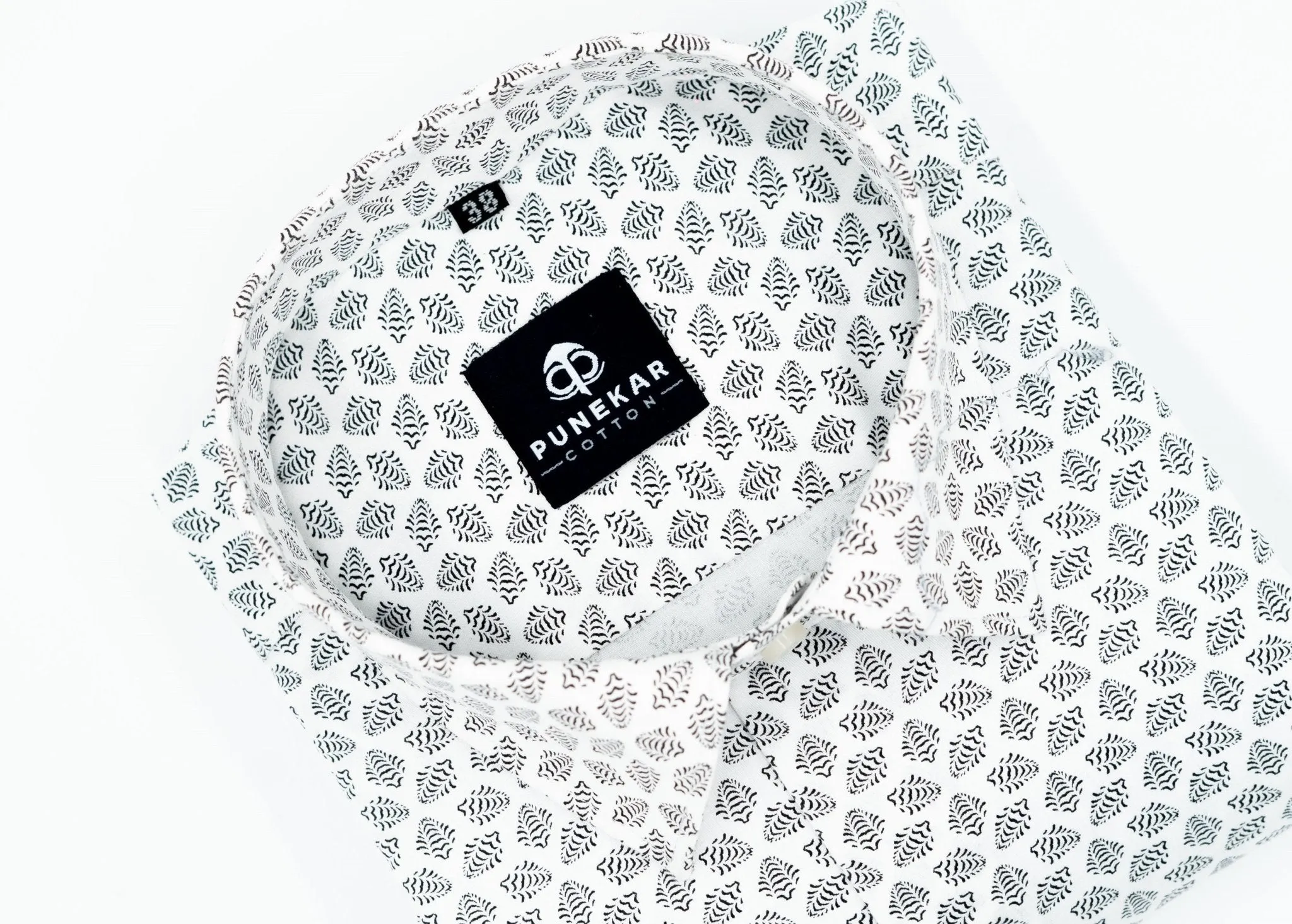 White Color Floral Leaf printed Shirt For Men