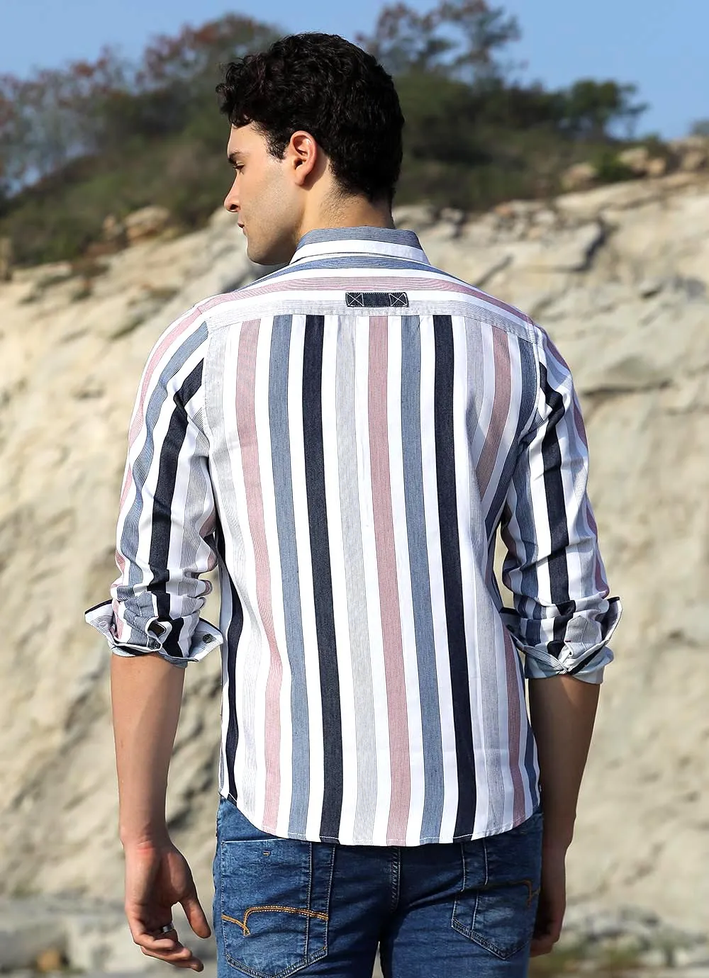 White Indigo StripeS