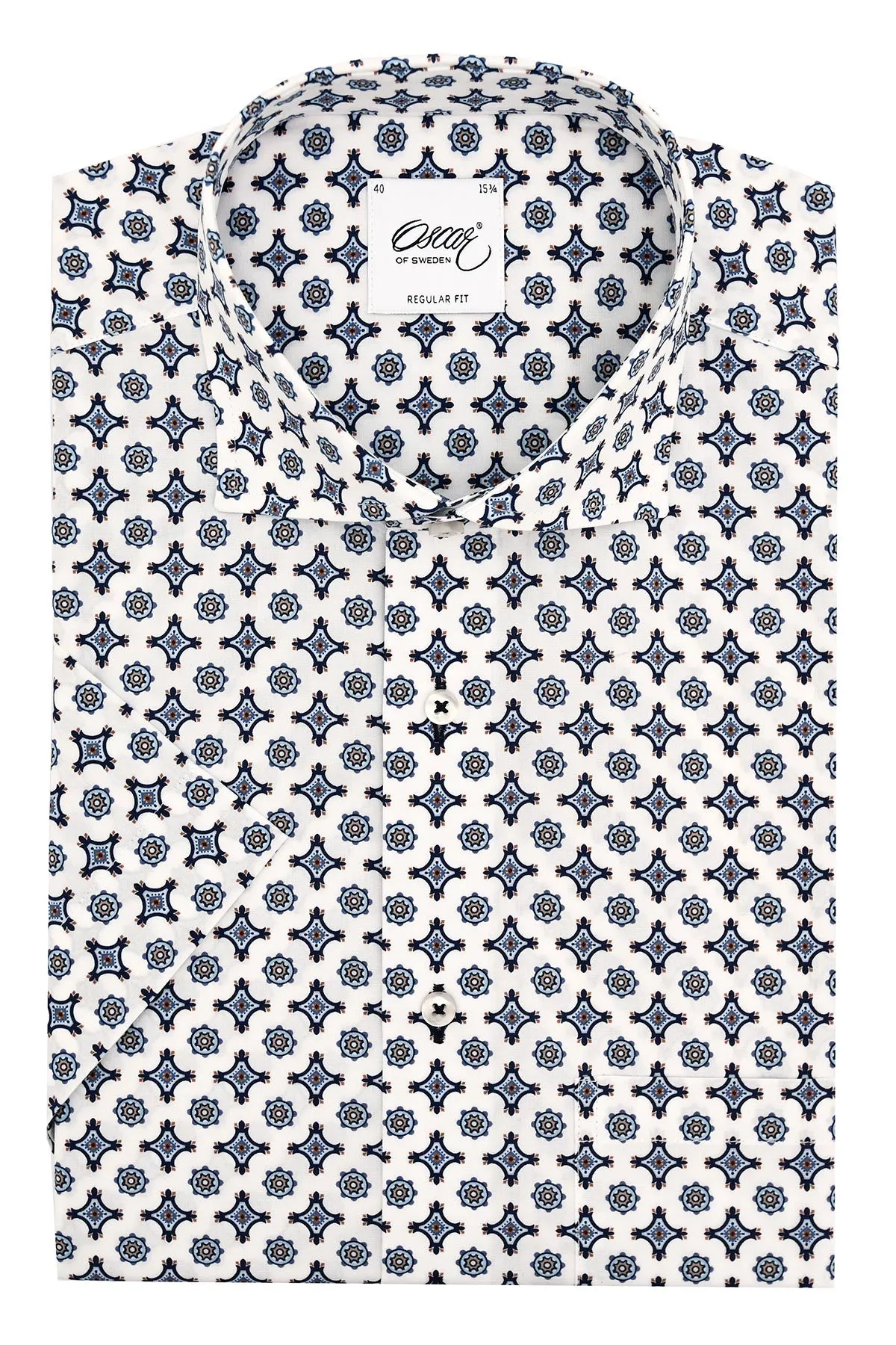White printed regular fit short sleeve shirt