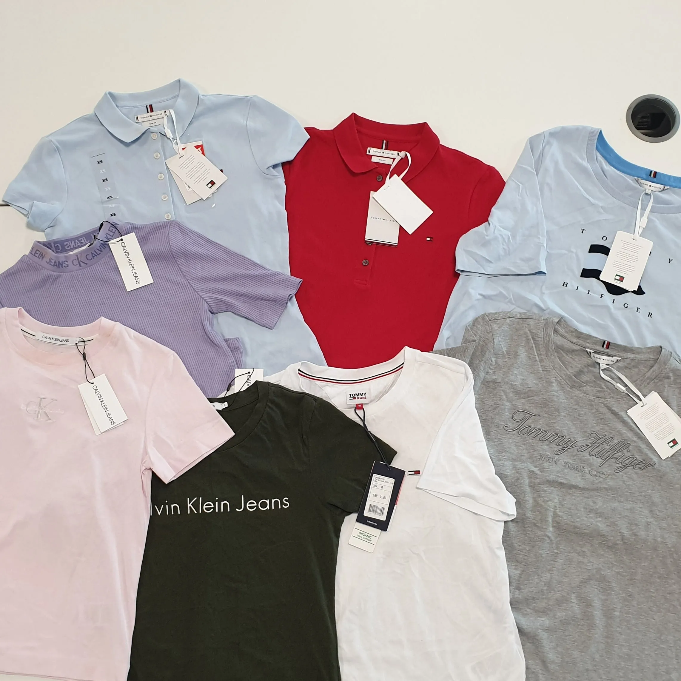 x8 Women's Mixed Tommy Hilfiger & Calvin Klein Colourful T-shirt & Polo Shirt Bundle